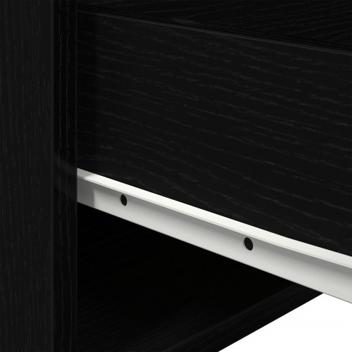 Sengbord med LED vægmonteret sort eg 50x36x30 cm