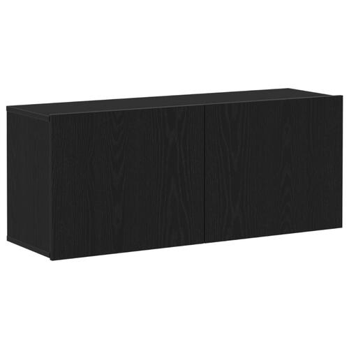 TV vægskab Sort Eg 100x30x41 cm Konstrueret træ
