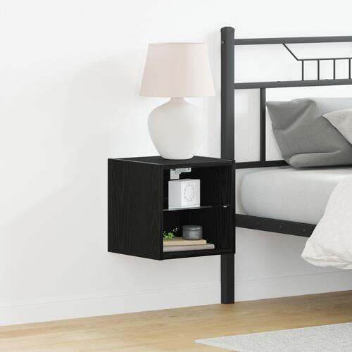 LED TV Skab 2 stk Sort Eg 30x28,5x30 cm Ingeniørtræ