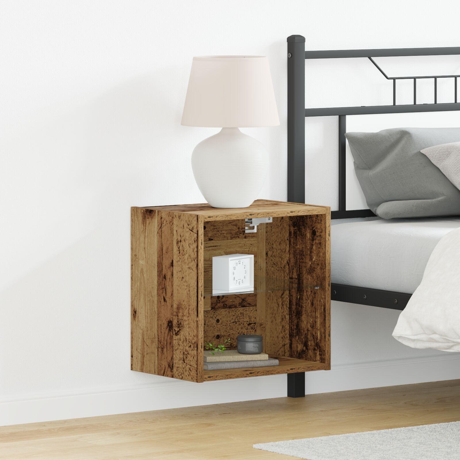 Flydende Hylde 2 stk Gammelt Træ 40x28,5x40 cm Konstrueret Træ