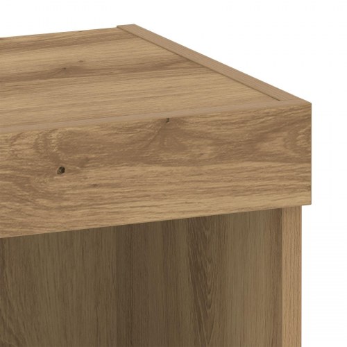 Væghylder med LED-lys 2 stk Håndlavet Eg 40x30x30 cm