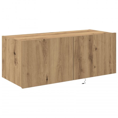 TV Vægskab med LED Lys Artisan Eg 80x35x31 cm