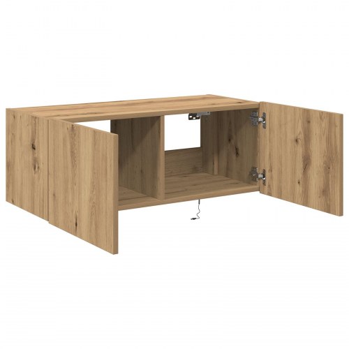TV Vægskab med LED Lys Artisan Eg 80x35x31 cm