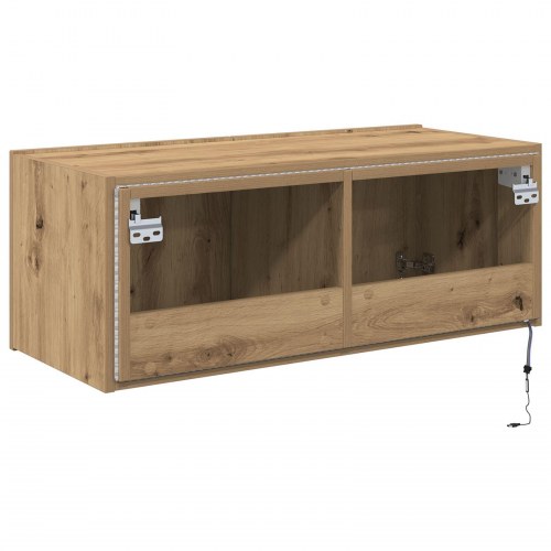 TV Vægskab med LED Lys Artisan Eg 80x35x31 cm