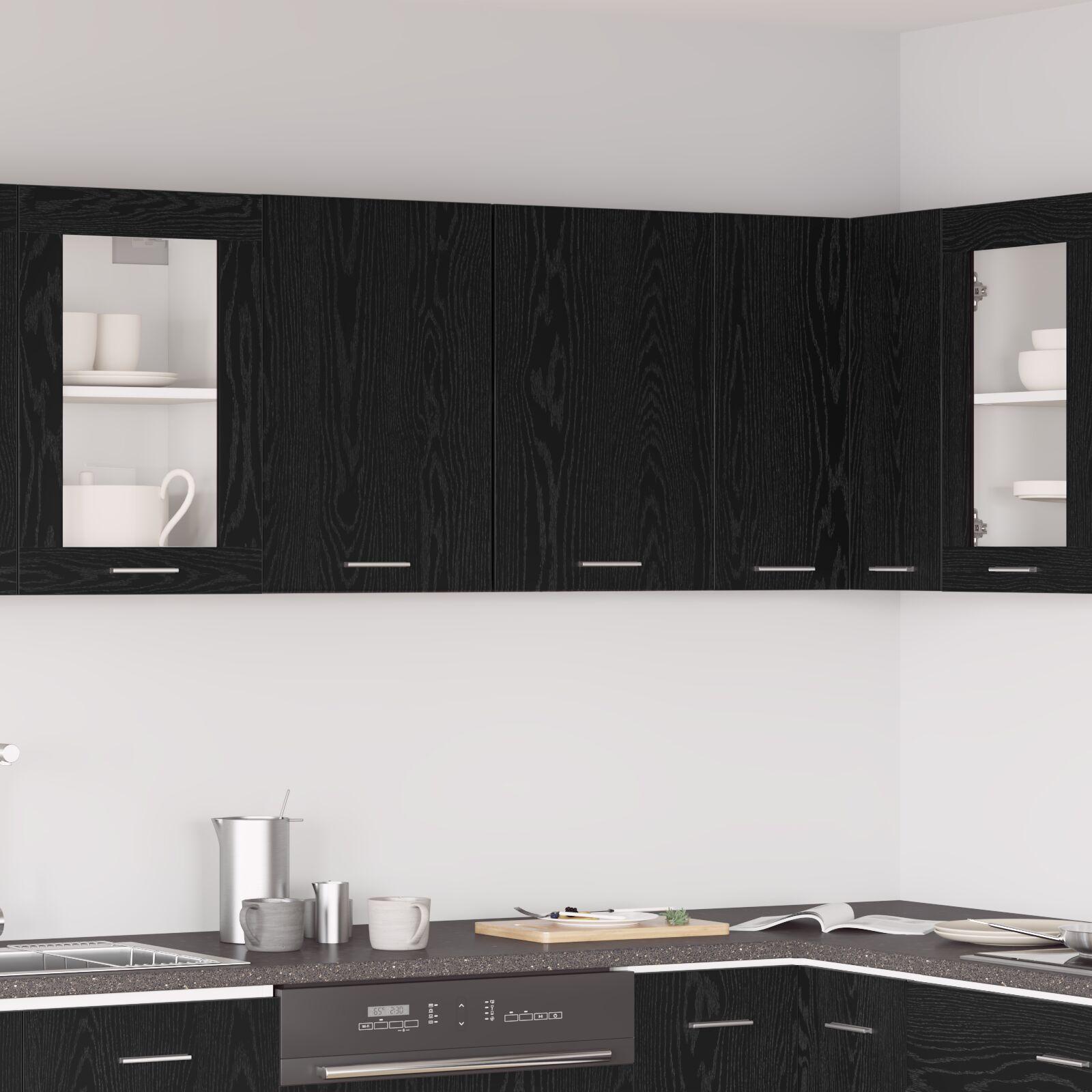 Sort Eg Hængeskab - 80x31x60 cm - Lavet af Konstrueret træ
