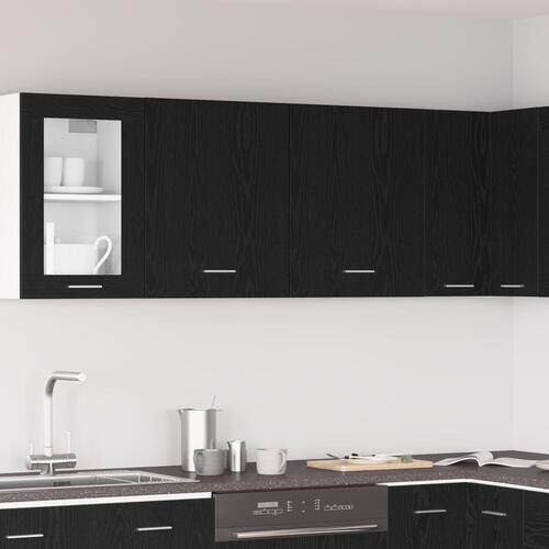 Hængende skabe - 2 pak - Sort eg, 100x31x60 cm - Fremstillet af konstrueret træ