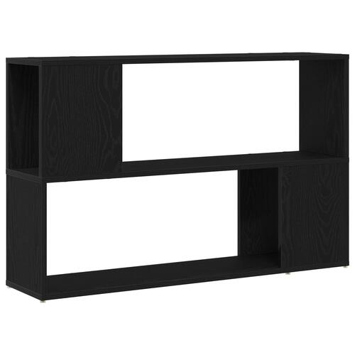 Bogreol Sort Egetræ 100x24x63 cm - Konstrueret Træ
