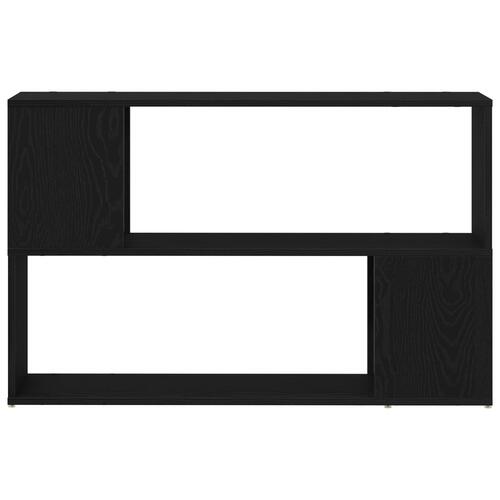 Bogreol Sort Egetræ 100x24x63 cm - Konstrueret Træ