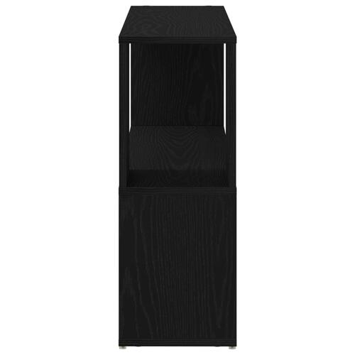 Bogreol Sort Egetræ 100x24x63 cm - Konstrueret Træ