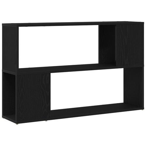 Bogreol Sort Egetræ 100x24x63 cm - Konstrueret Træ