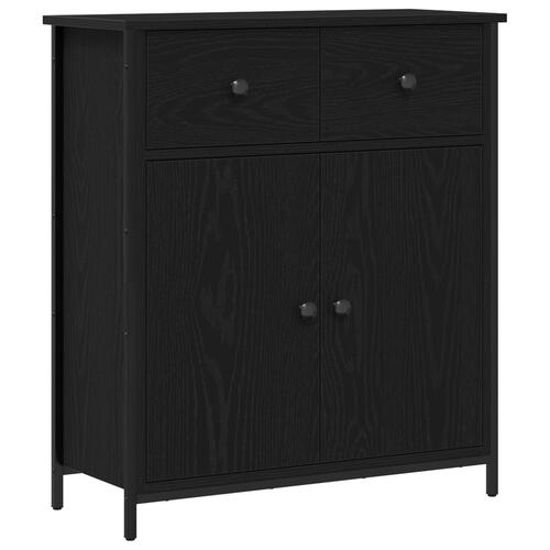 Skabsplade Sort Eg 70x30x80 cm Ingenieret Træ og Stål