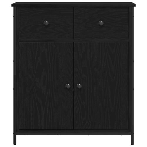 Skabsplade Sort Eg 70x30x80 cm Ingenieret Træ og Stål
