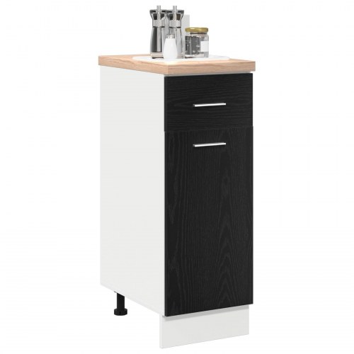 Sort Eg Skuffe Bundskab - 30x46x81.5 cm