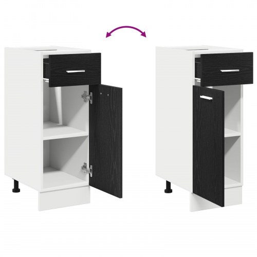 Sort Eg Skuffe Bundskab - 30x46x81.5 cm
