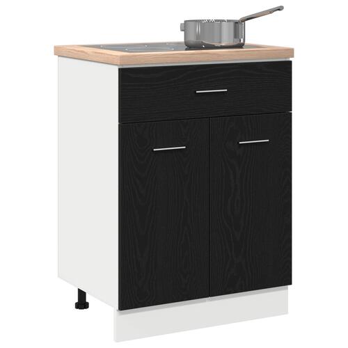 Sort Eg Skuffebundskab - 60x46x81.5 cm Lavet af Konstrueret træ