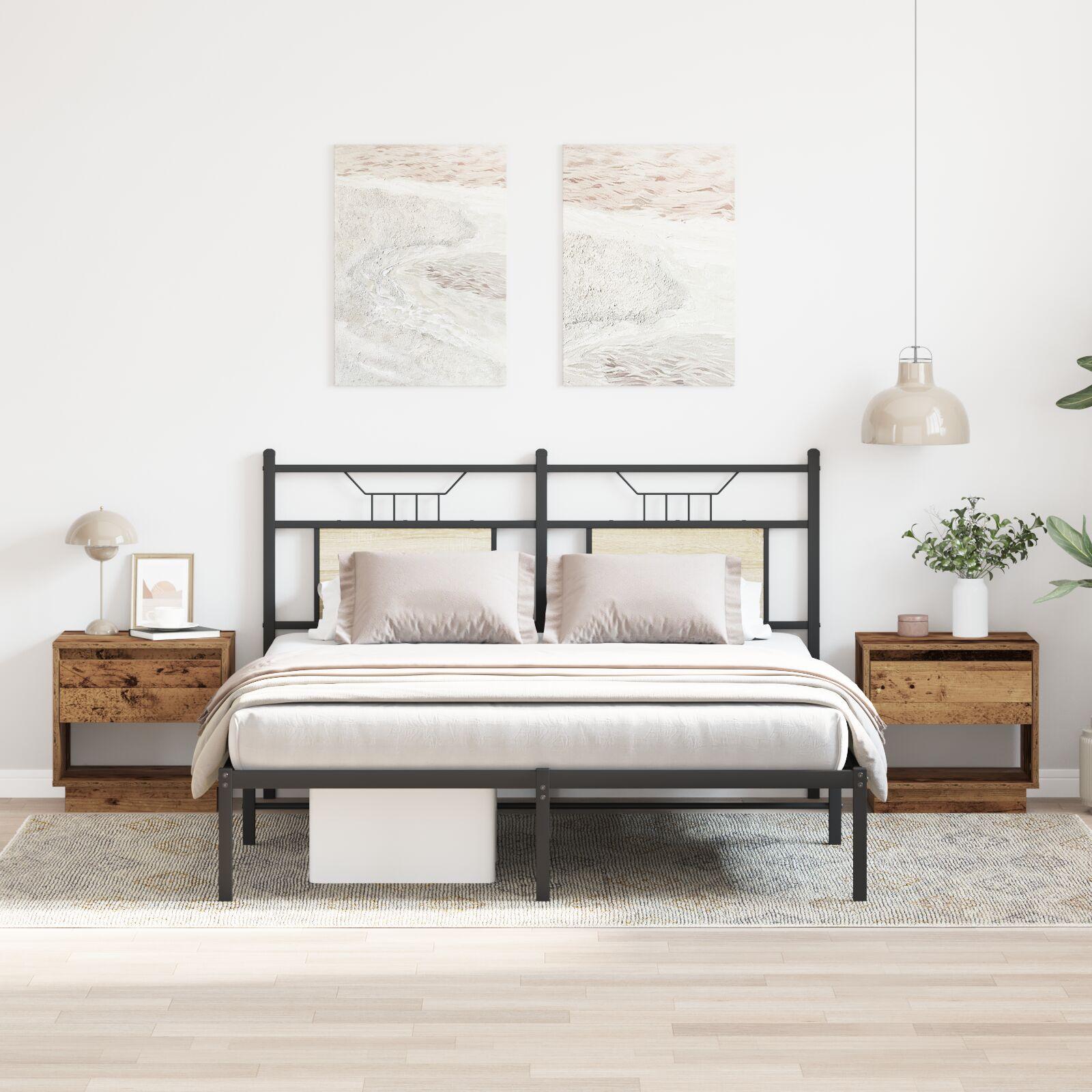 Natbord 2 stk Gammelt træ 45 x 34 x 44 cm Konstrueret træ