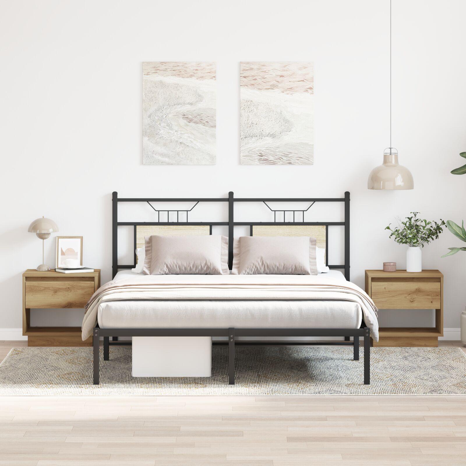 Sengebord 2 stk Artisan Eg 45x34x47 cm Ingeniørtræ billede