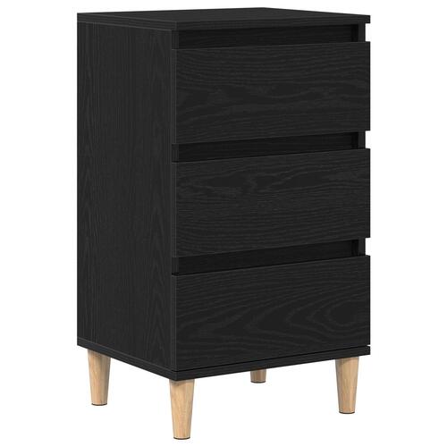 Sengebord Sort Eg 40x35x70 cm Konstrueret Træ