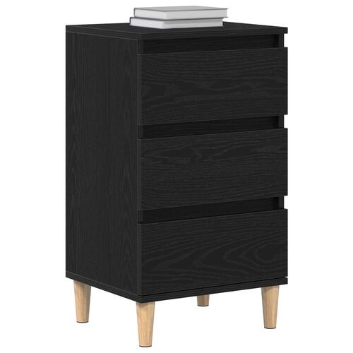 Sengebord Sort Eg 40x35x70 cm Konstrueret Træ