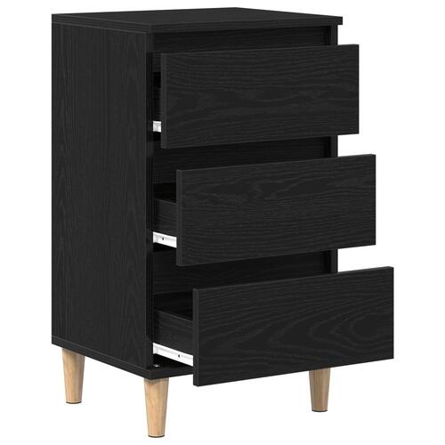 Sengebord Sort Eg 40x35x70 cm Konstrueret Træ