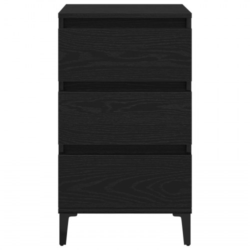 Sengebord Sort Eg 40x35x70 cm Konstrueret træ