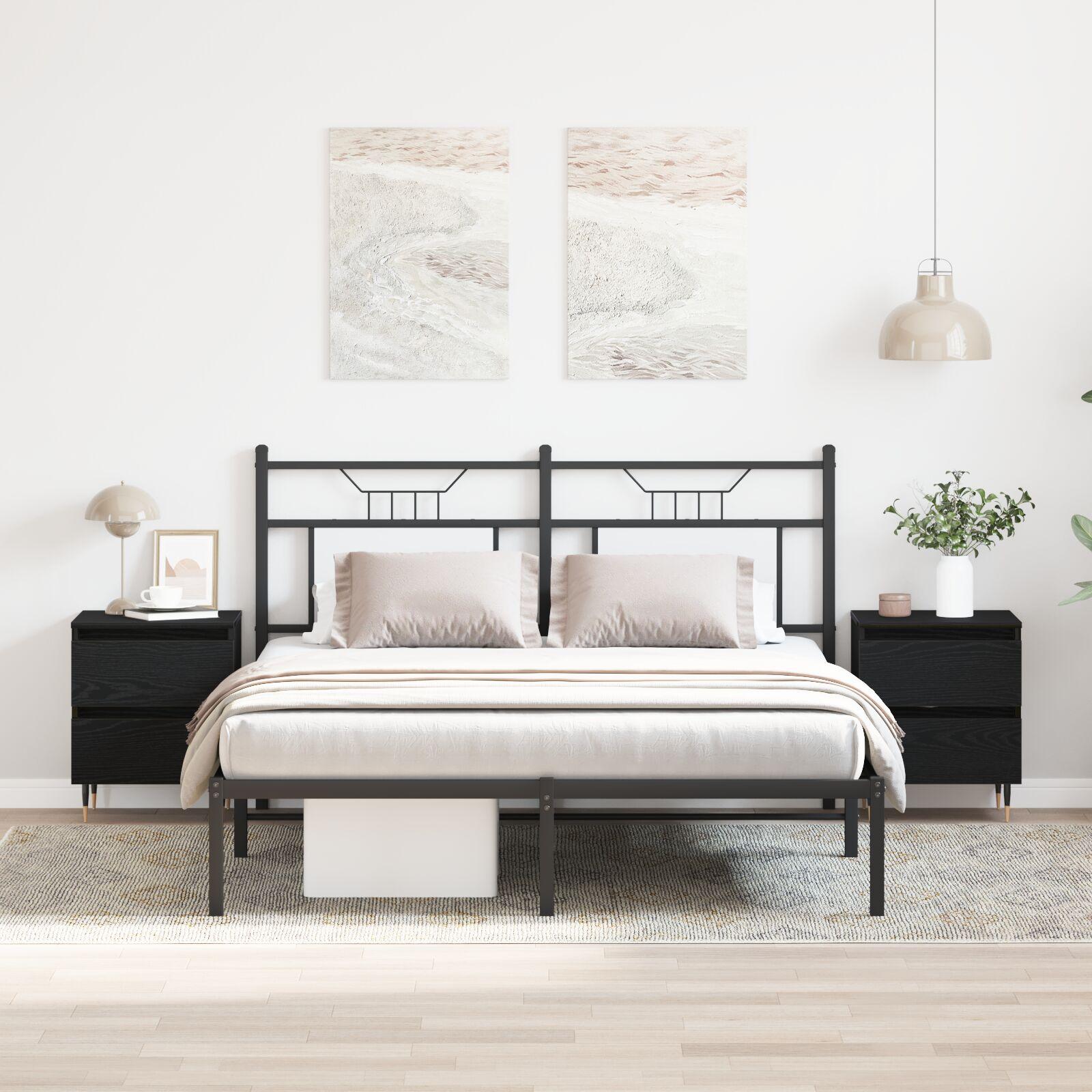 Natskab 2 Dele Sort Eg 40 X 35 X 50 Cm Konstrueret Træ