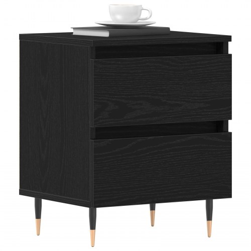 Natskabe 2 stk Sort Eg 40x35x50 cm Ingeniørtræ