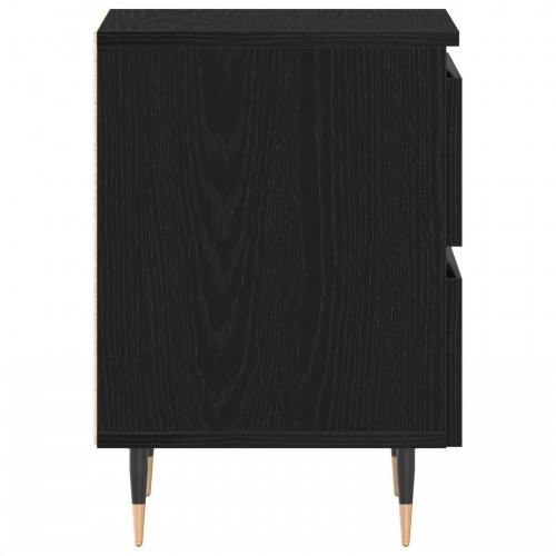 Natskabe 2 stk Sort Eg 40x35x50 cm Ingeniørtræ