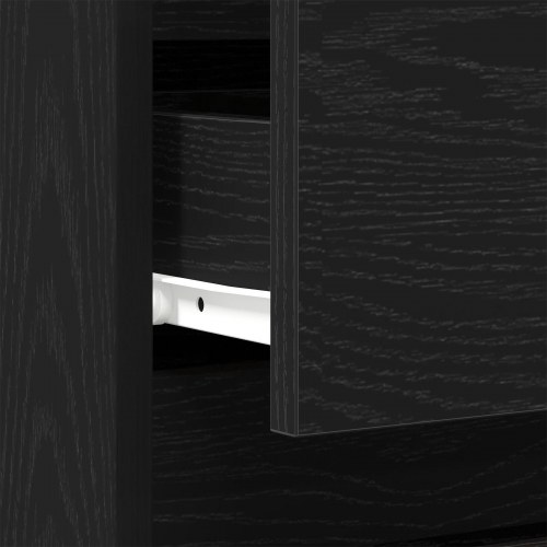 Natskabe 2 stk Sort Eg 40x35x50 cm Ingeniørtræ