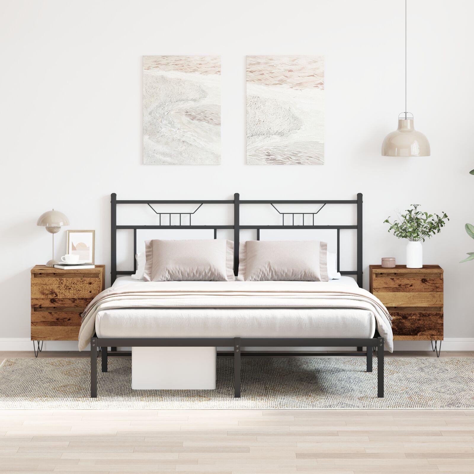 Sengeborde 2 stk Gammelt Træ 40x35x50 cm Ingeniør Træ