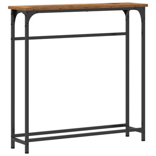 Konsolbord Gamle Træ 75x19,5x75 cm Ingeniørtræ og Stål