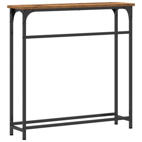 Konsolbord Gamle Træ 75x19,5x75 cm Ingeniørtræ og Stål
