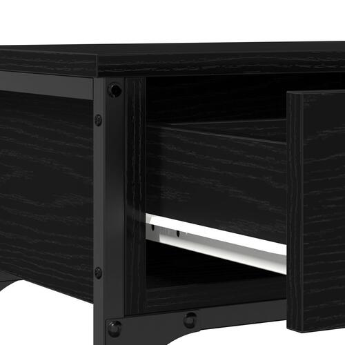 Konsolbord Sort Eg 100x25x75 cm Ingeniørtræ & Stål