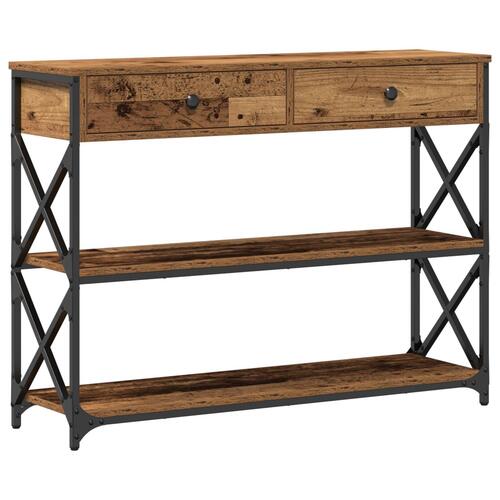Konsolbord Gamle Træ 100x28x75 cm Ingeniørtræ & Stål