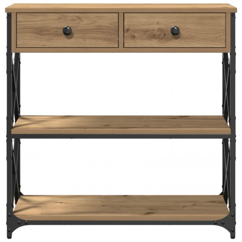 Konsolbord Artisan Eg 75x28x75 cm Ingeniørtræ og Stål