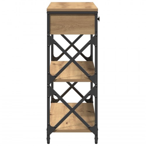 Konsolbord Artisan Eg 75x28x75 cm Ingeniørtræ og Stål