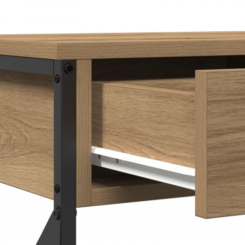 Konsolbord Artisan Eg 75x28x75 cm Ingeniørtræ og Stål