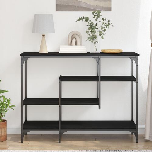 Konsolbord Sort Eg 100x35x75 cm Ingeniørt træ og Stål