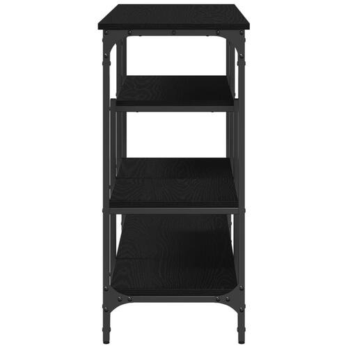 Konsolbord Sort Eg 100x35x75 cm Ingeniørt træ og Stål