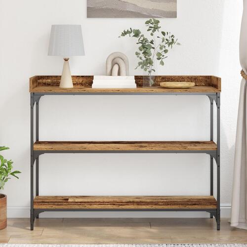Konsolbord Gammelt Træ 100x30x80 cm Ingeniørtræ og Stål