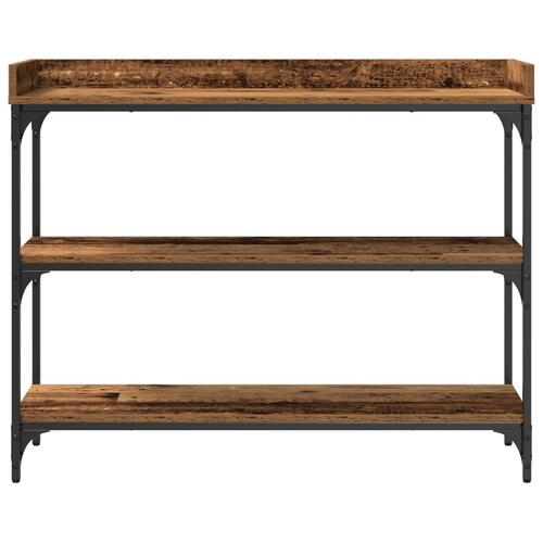 Konsolbord Gammelt Træ 100x30x80 cm Ingeniørtræ og Stål