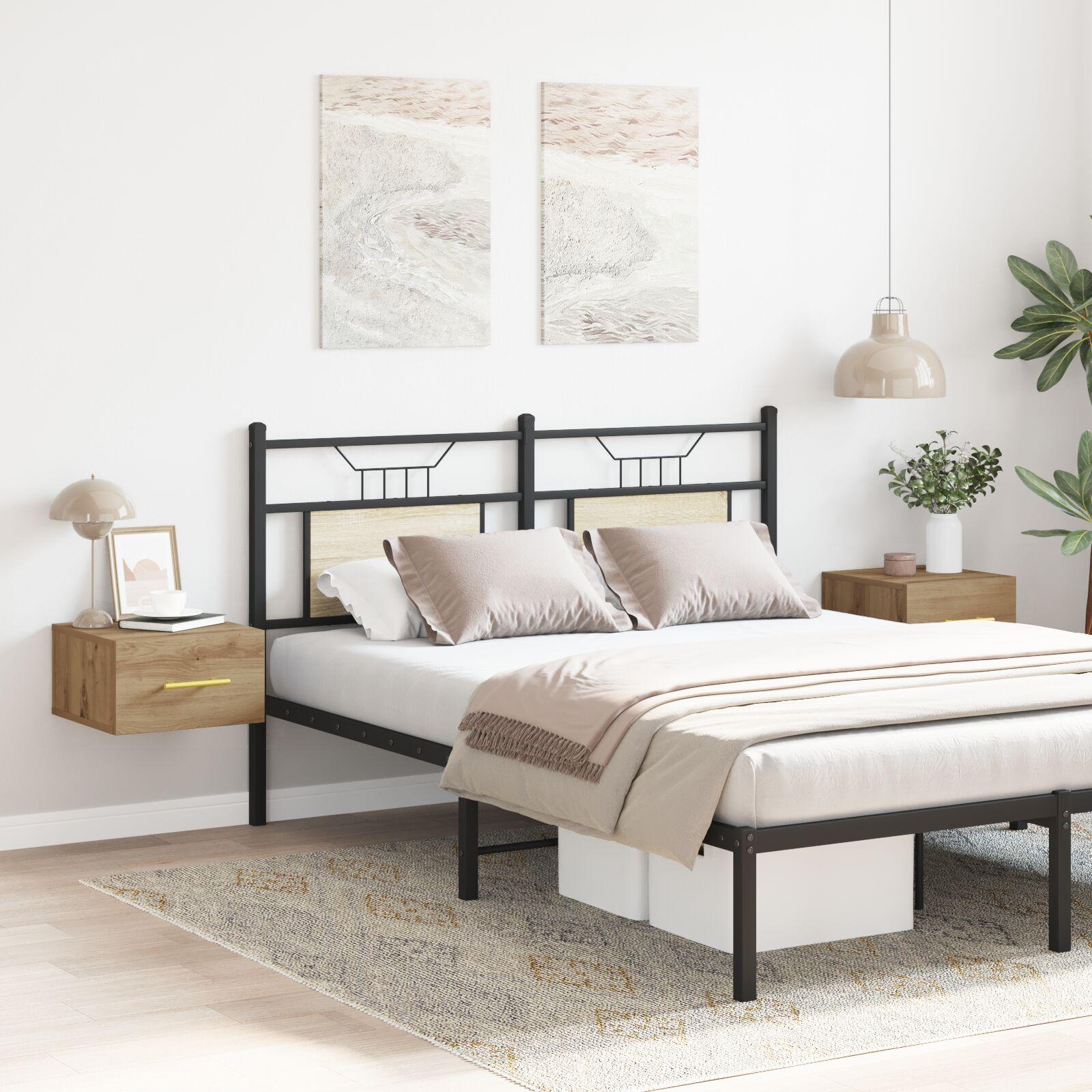 Natskabe 2 stk Vægmonterede Artisan Eg 35x35x20 cm billede