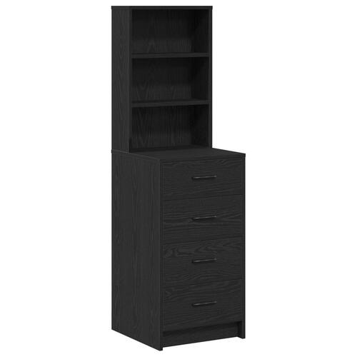 Højskab Sort Eg 40x41x135 cm Konstrueret Træ