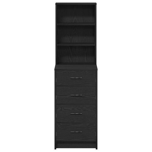 Højskab Sort Eg 40x41x135 cm Konstrueret Træ