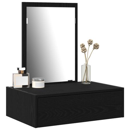 Væghængt Makeupbord Sort Eg 60x40x70 cm