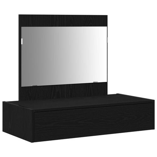 Vægmonteret Makeupbord Sort Eg 83x40x70 cm