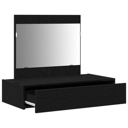 Vægmonteret Makeupbord Sort Eg 83x40x70 cm