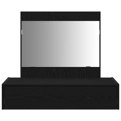 Vægmonteret Makeupbord Sort Eg 83x40x70 cm
