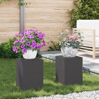 Udendørs Planteholdere Søjle 2 stk Sort 24x24x35 cm Stål