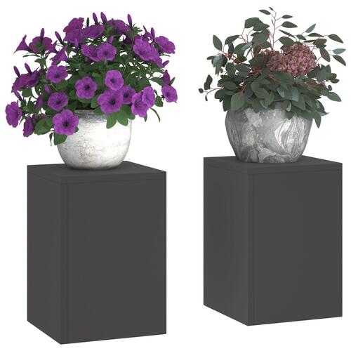 Udendørs Planteholdere Søjle 2 stk Sort 24x24x35 cm Stål